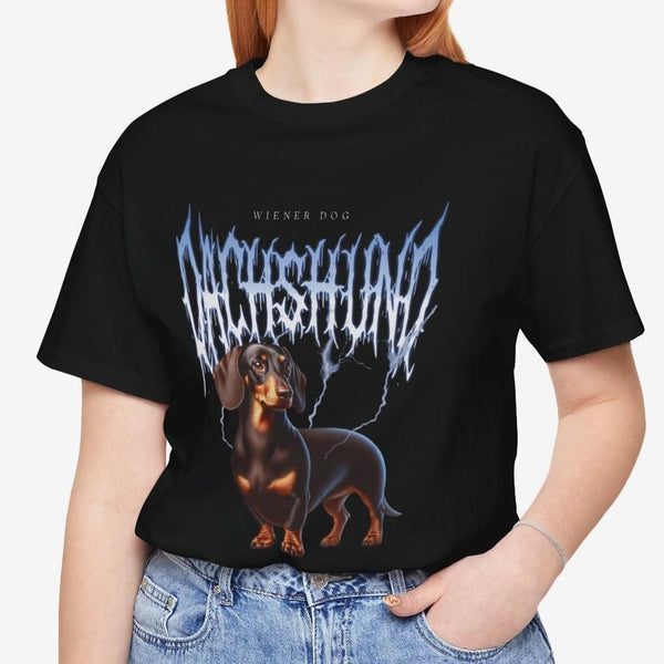 Dachshund Metal T-  Shirt - Chocolate Dachshund Tee for Women